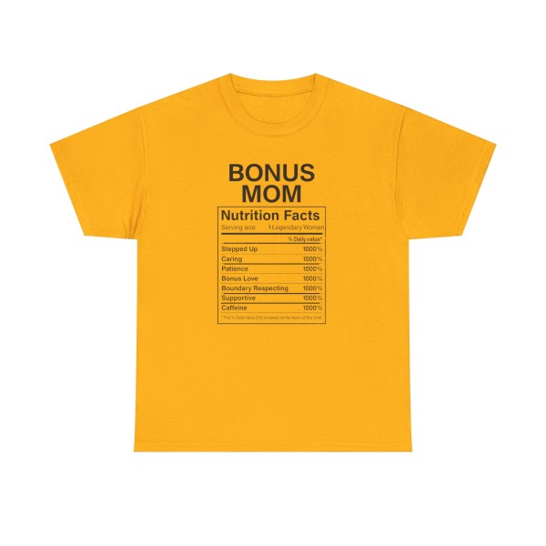 Bonus Mom Nutrition Facts Tee -  Step Parent Gift - Image 9