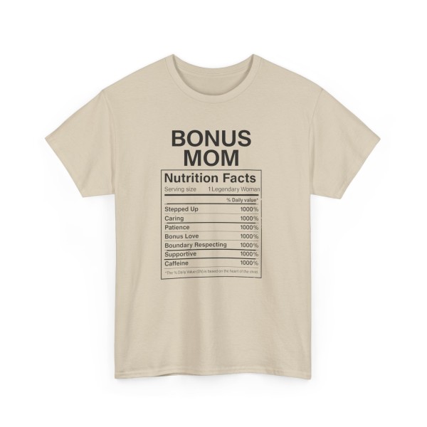 Bonus Mom Nutrition Facts Tee -  Step Parent Gift - Image 7