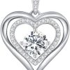 Show Your Love with ANDSO's Stunning Moissanite Heart Pendant Necklace - Perfect Anniversary Gift for Wife, Mom, or Her!