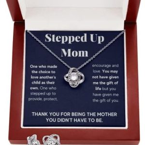 Surprise Your Bonus Mom this Mother's Day with a Heartfelt Gift: Necklace with Personalized Message Card and Gift Box!
