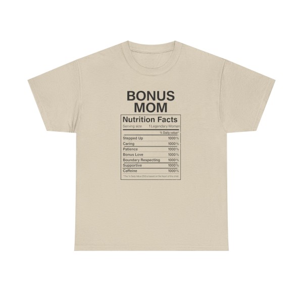 Bonus Mom Nutrition Facts Tee -  Step Parent Gift - Image 5